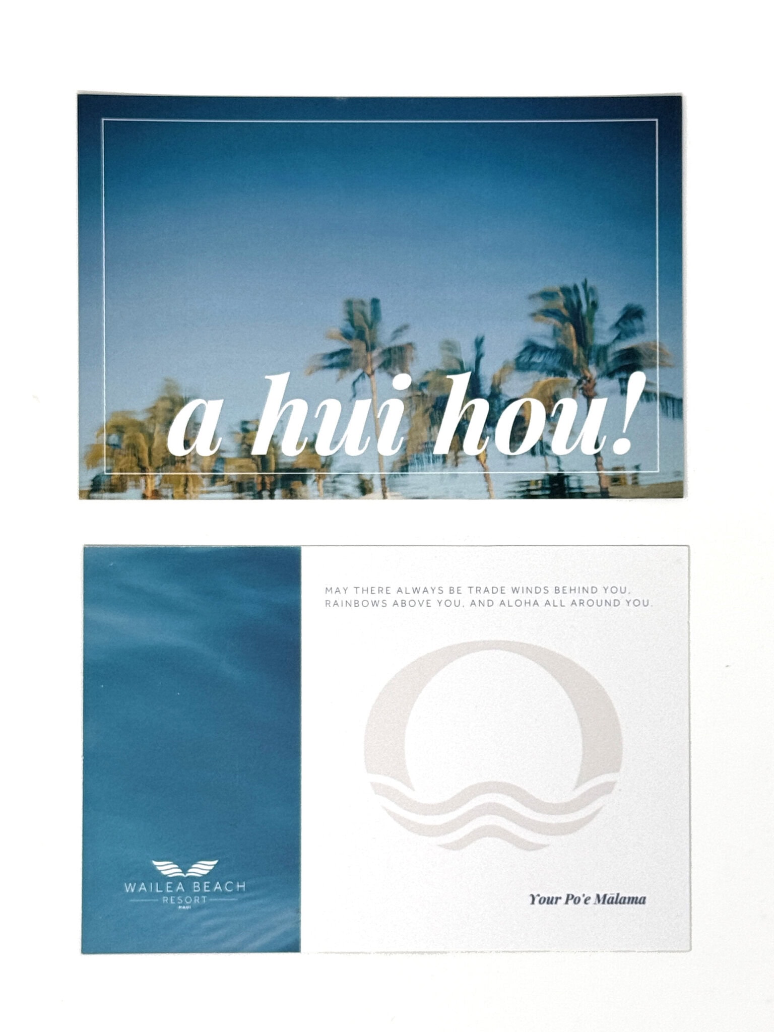 Wailea Beach Resort Olakino wellness pool launch 6x4 inch postcards printed on Indigo Digital Press on 100lb Digital Cougar Cover by HONBLUE